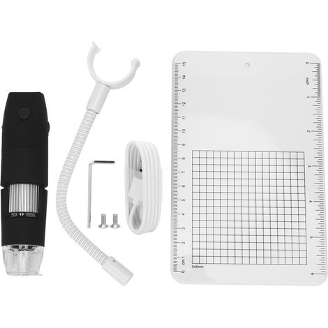 Microscope numérique sans fil 1080P HD WiFi 1000X USB, loupe industrielle noire