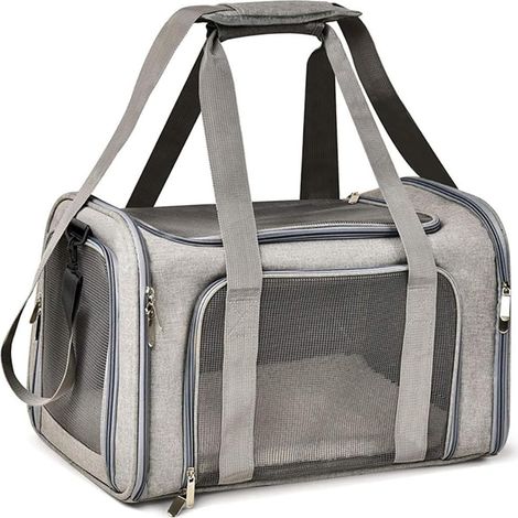 Transportín portátil para mascotas pequeñas de hasta 7 kg. Transportín suave y plegable para gatos, aprobado por la TSA e ideal para viajes al aire libre. Lavable para perros y gatos.