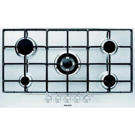 Glem Gas GT955IX Kochfeld Edelstahl Integriert 90 cm 5 Brenner