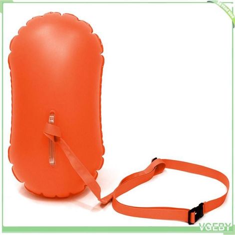 Sac de natation gonflable - FAFEICY - Modèle gonflable - PVC étanche - Ceinture réglable amovible - Haute visibilité (orange) (1/5)