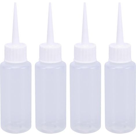Lot de 4 flacons souples en plastique de 50 ml pour colle liquide (blanc)-13.50X3.20X0.50CM-White (1/2)