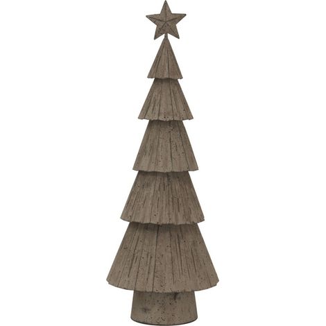 Large Rustic Bough Christmas Tree with Star - Metal - L8 x W14 x H41 cm - White