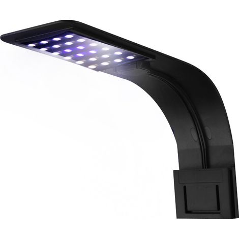 Lampe LED pour aquarium, lumière blanche et bleue, clip réglable, pour poissons et plantes aquatiques, cadre noir.-AquaForge (1/5)