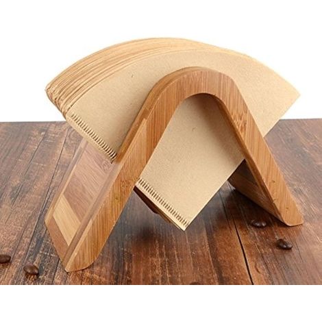 Porte-filtre à café en bois - Café filtré - Design simple - Porte-filtre à café - Durable - Convient à tous les filtres - Pour la maison, le bureau, le café (1/5)