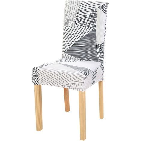 Housse de chaise élastique imprimée, 4 pièces, housse de chaise de salle à manger, maison, hôtel, bureau, quatre saisons, moka (1/3)