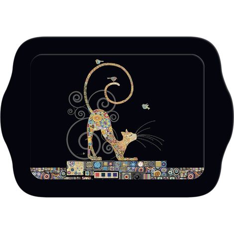 Mini plateau noir rectangulaire BUG ART JEWELS - Chat Klimt