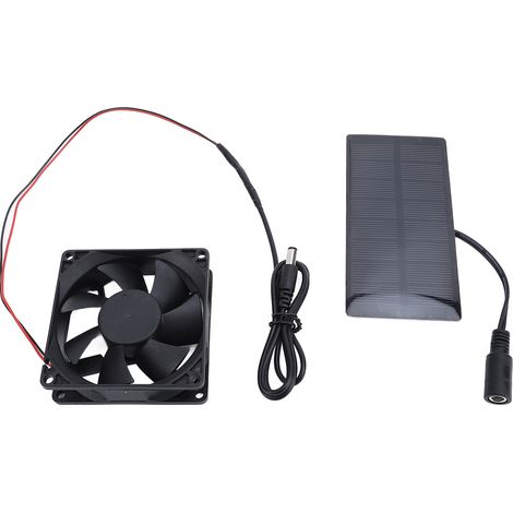 Ortviai Ventilateur solaire 0,8 W 4 V pour serre, poulailler ou abri animal – kit complet avec panneau photovoltaïque polycristallin