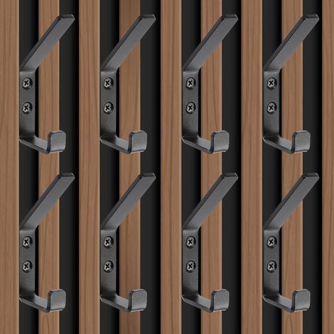 8 Pièces Porte Manteau pour Panneau Acoustique Mural, 13 mm Wide, Double Patère Pour Panneau Acoustique, Porte Manteau Mural, pour chambre, salon, salle de bain, patères murales (1/5)