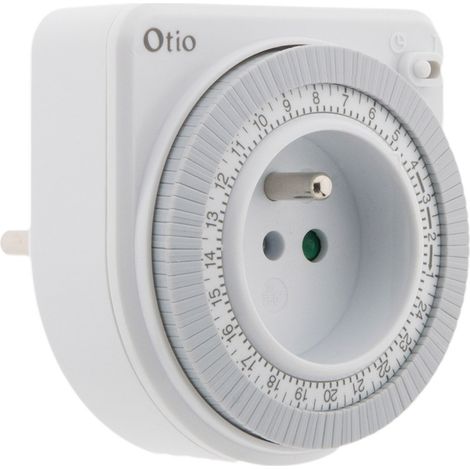 Otio – Programmateur mécanique pour prise connectée – Automatisation simple – Installation plug and play – 3500W, 15 minutes de programmation (1/6)