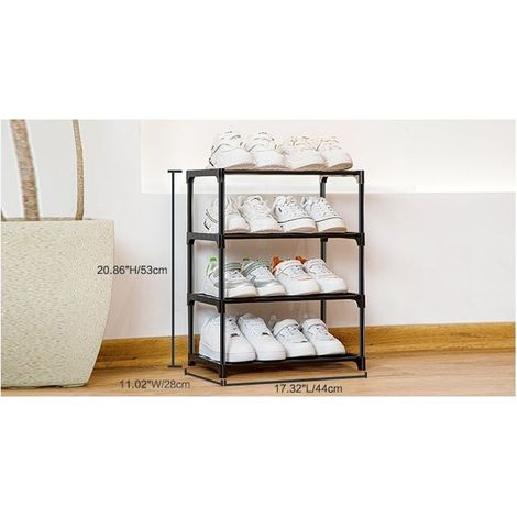 Etagere Chaussure, Empilable Meuble Chaussure en Métal, Petite Étagère à Chaussures 3 Niveaux, Rangement Chaussures pour 6 Paires pour Entrée, Couloir, Chambre à Coucher (1/4)
