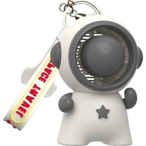 Ventilateur électrique électronique, ventilateur portable astronaute, porte-clés, cordon amovible, 3 vitesses, ventilateur de poche USB, petit ventilateur de poche pour la maison (1/4)