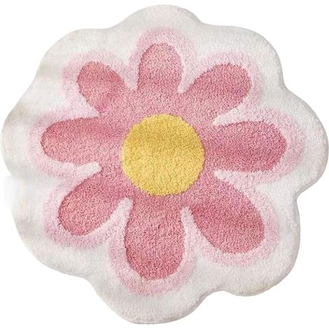 Tapis décoratif, fleur, 60x60cm, parfait pour le jardin, usage intérieur et extérieur, matériau résistant aux intempéries (1/5)