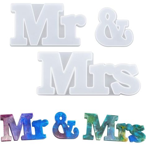 Lot de 3 moules en résine Mr & Mrs pour décoration de table – DELKEVIC (1/2)