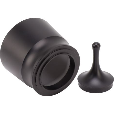 Cuillère à café moulu en alliage d'aluminium noir, grande capacité, résistante à l'usure et à la corrosion, avec anneaux doseurs pour une utilisation à domicile. (1/5)