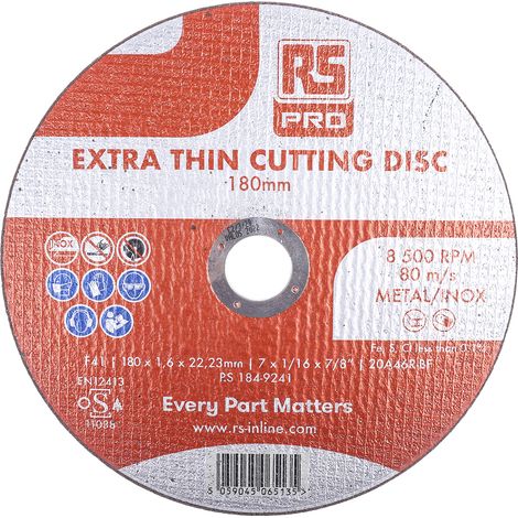 Disque abrasif RS PRO, P80, Ø 178mm, par 5 ( Prix pour Paquet de 5 ) (1/3)