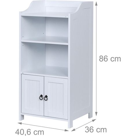 Armadio da bagno moderno con pratico spazio portaoggetti 86 x 40,5 x 36 cm in MDF bianco 130017769