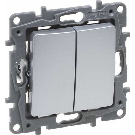 Interruptor Legrand niloe selection 10 AX aluminio retroiluminado
