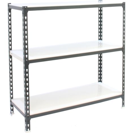 SimonRack Scaffale Portaoggetti, 1000x800x400 mm, 3 Ripiani, Portata 180 kg per Ripiano, Metallo, Scaffale da Garage, Antracite/Bianco – Simonclick