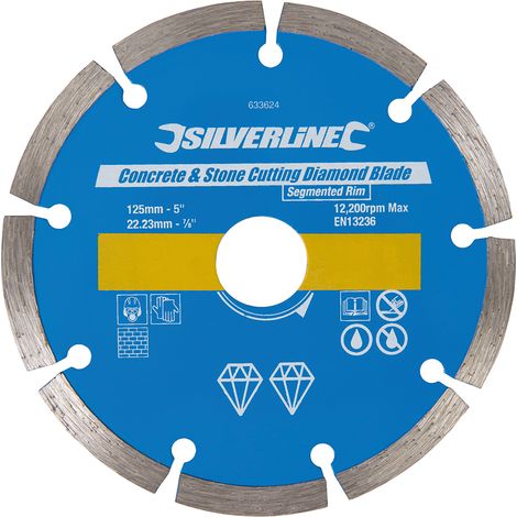 Stein- und Beton-Diamanttrennscheibe 125 x 22,23 mm segmentiert