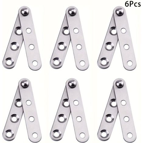 Lot de 6 Charnières Pivotantes à 360° en Acier Inoxydable – Pour Portes de Placards, Tiroirs et Fenêtres, Design Moderne et Surface Métallique Lisse (1/4)