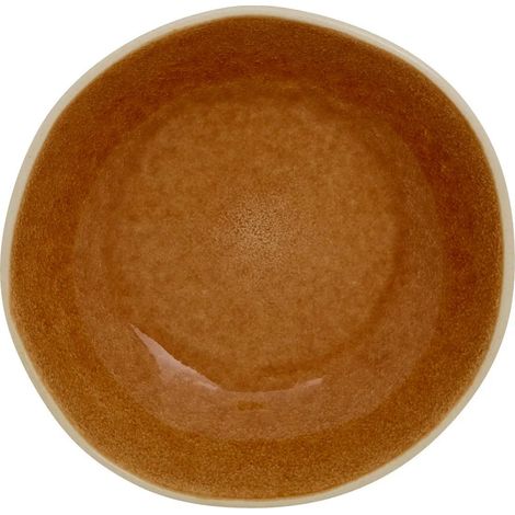 Lot de 6 Assiettes Creuses en Faïence "Wonja" 19cm Ocre