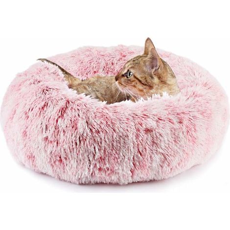 Pet Cat Bed, Anti-Slip Round Cat Bed for Indoor Cats, 40cm