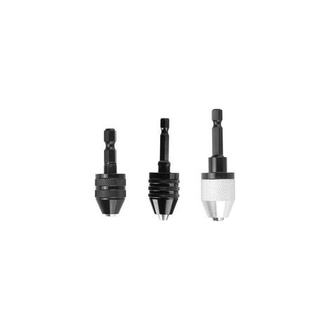 Lot de 3 mandrins de perceuse à changement rapide avec tige hexagonale de 6,35 mm - Convient pour la conversion de meuleuse d'angle en outil (1/5)