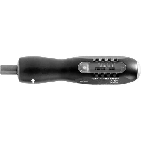 Facom – Tournevis dynamométrique 2 - 10 Nm – Sortie 1/4" pour embouts – Classe II type D – Adaptateur ECR 1/4" inclus