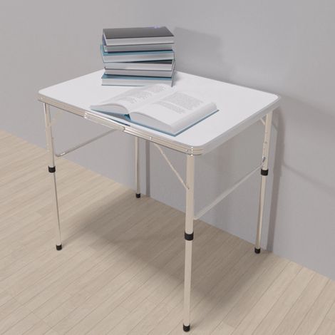 Table de camping pliante Table de fête en aluminium pliable Table de jardin 75cm pour pique-nique Réglable en hauteur 33/70cm
