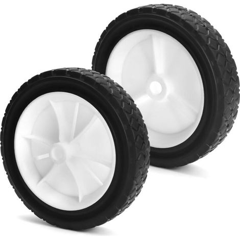 Lot De 2 Roue E Remplacement Pour Tondeuse, Chariot De Gril, Chariot À Bras - Caoutchouc & Abs, Diamètre 175 Mm, Capacité 70 Kg (7" X 1,5") (1/5)
