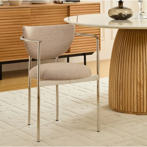 MEUBLIV Lote de 2 sillas de comedor escandinavas caqui claro con reposabrazos (1/5)