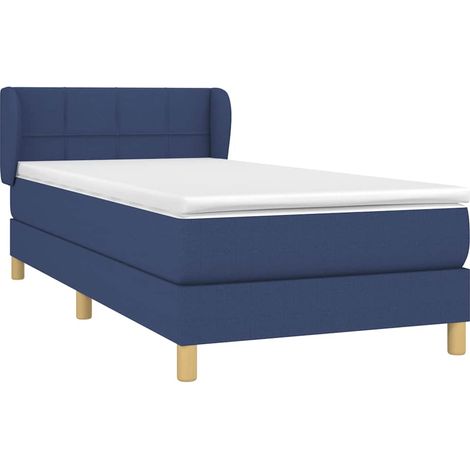 Box Spring Bed with Mattress Blue 80x200 cm Fabric vidaXL (1/4)