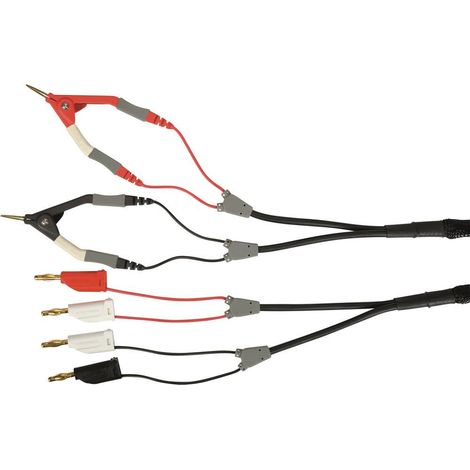 Schützinger Cavo di misura Spina 4 mm Morsetto Kelvin 70.00 cm Nero, Rosso, Bianco 1 pz. (1/2)