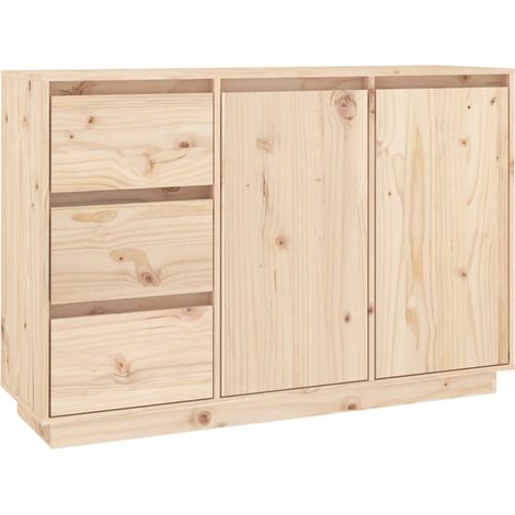 Aparador cómoda cómoda armario mueble organizador cocina salón salón 111 x 34 x 75 cm madera maciza de pino marrón 020029524