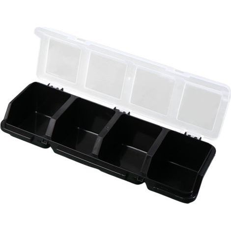 Organisateur à vis,bac de rangement,Noir,boîte de rangement de matériel,conteneur de transport avec couvercle pour établi de jardin,atelier (1/5)