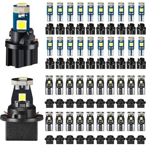 Ampoule Led T5 T10 - Douille Rotative - Pour Éclairage Intérieur Voiture - Tableau De Bord Indicateur Dôme Plafonnier - Lot De 40 Pièces (1/5)