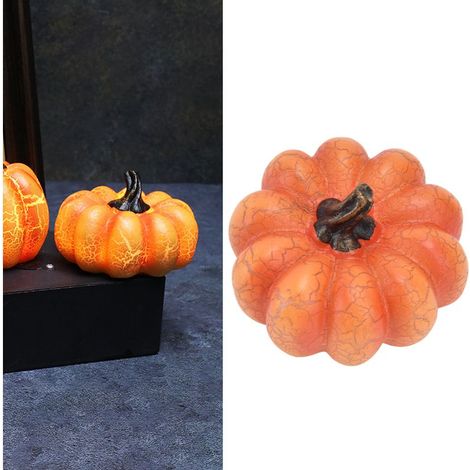 Lanterne citrouille d'Halloween à LED mini, alimentée par piles, accessoire de déguisement d'Halloween, décoration de bureau, citrouille plate en forme de C (1/5)
