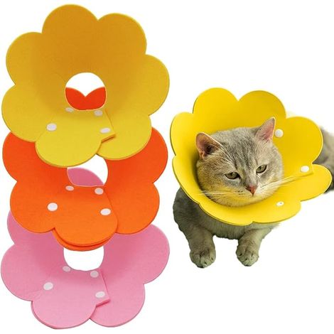 colliers de protection pour chat - Doux - Taille M (rose, jaune, orange, M) (1/5)