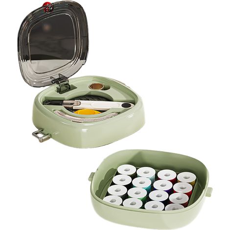 Kit de couture magnétique avec aiguilles et fil, matériel de couture portable pour adultes et débutants, vert (1/5)