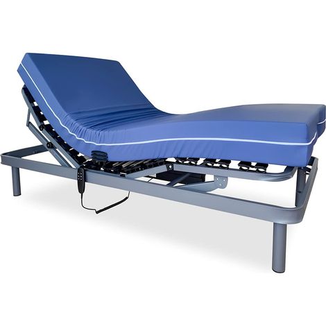 DUÉRMETE ONLINE Letto Elettrico con Giunti Rinforzato Ergomedic Pro + Materasso Sanipur, 105 x 190 cm (1/5)