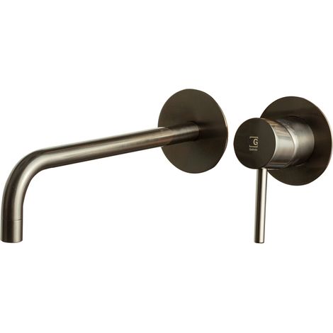 Galindo Grifo lavabo mural Theo Dark cromo negro cepillado 8635636 (1/2)