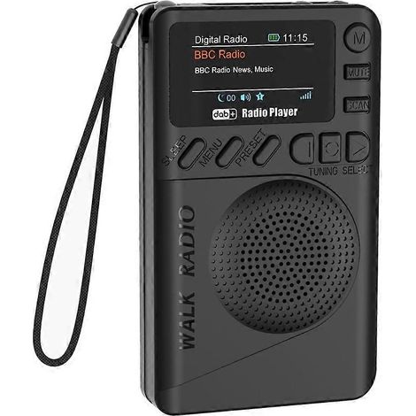 Mini radio numérique DAB/FM avec prise casque, haut-parleur portable, radio numérique de poche DAB/DAB+ pour la course à pied et le sport. (1/5)