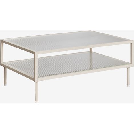 Sklum – Table basse rectangulaire 90x60 cm en acier et verre trempé – Structure robuste avec pieds tubulaires – Plateau inférieur pour rangement (1/5)