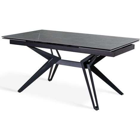 Tavolo allungabile grigio-negro 90 cm x 160-240  cm cm H. 76 cm (1/4)