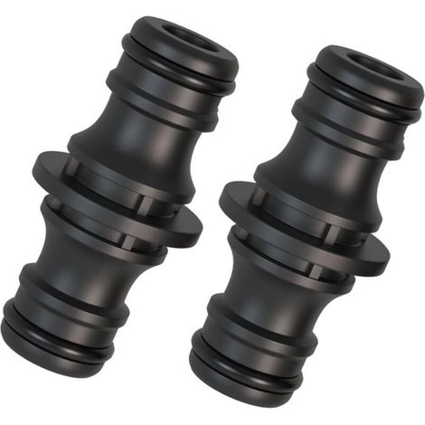 2 pièces raccords de Tuyau d'arrosage,1/2 Pouce Double fiche Pièce,raccordement de Deux tuyaux pour l'extension, même avec Une Pression d'eau élevée. (1/4)