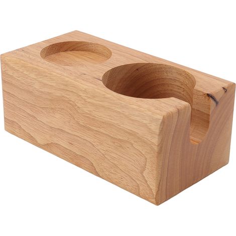 Porte-Tasseur Café en Hêtre avec Support et Distributeur, Accessoire Bar à Café pour Tasseur 58mm, Couleur Bois (1/5)