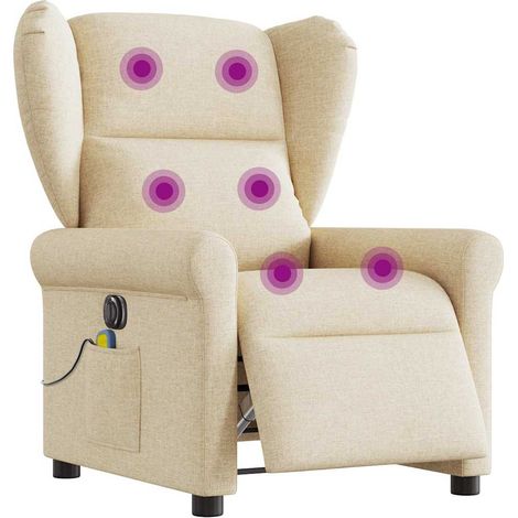 Massagesessel Elektrisch Creme Stoff
