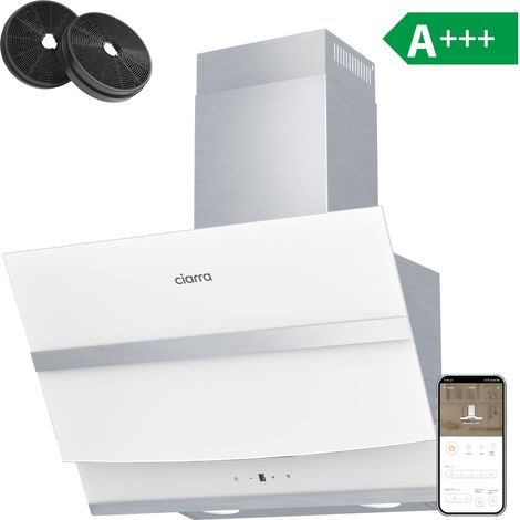 CIARRA Campana extractora inclinada 60cm 650m3/h Clase A+++ 736NWH60