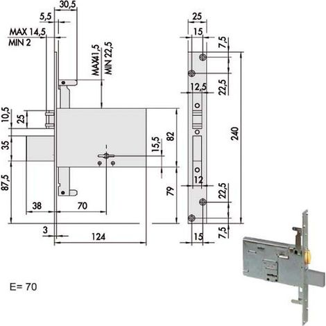 Serrure Double Carte Inf.All 57325-73-0 Cisa