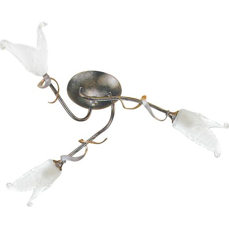 Elstead Fly - Plafonnier semi-encastré multi bras à 3 ampoules argent, noir, or, G9